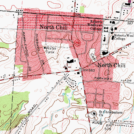 Topographic Map of Chili Community Center, NY