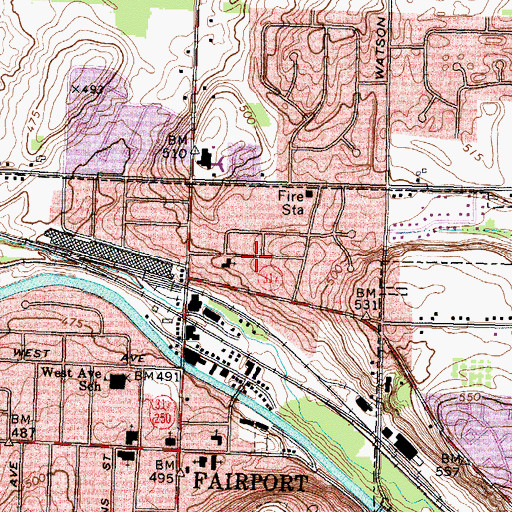 Topographic Map of Crossman Community Center, NY
