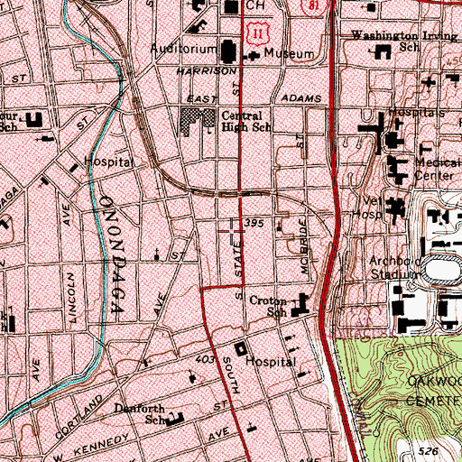 Topographic Map of Faith Hope Community Center, NY
