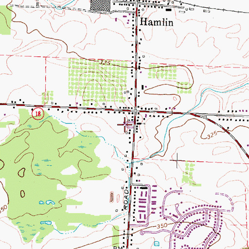 Topographic Map of Hamlin Veterans of Foreign Wars and Senior Center, NY