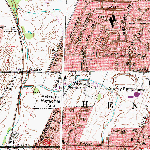 Topographic Map of Henrietta Senior Center, NY