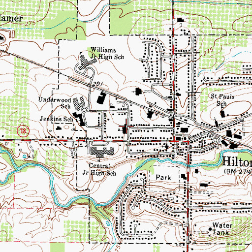 Topographic Map of Hilton Community and Senior Center, NY