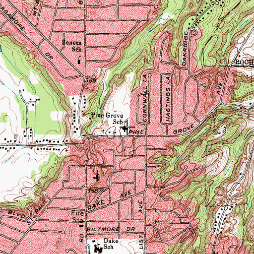 Topographic Map of Irondequoit Community Center, NY