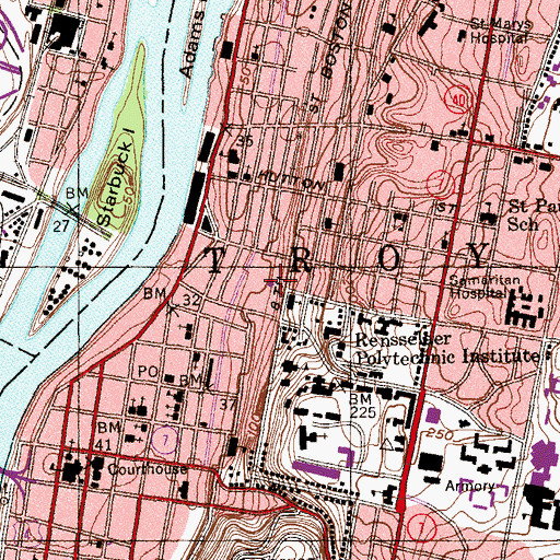 Topographic Map of Kennedy Towers Senior Service Center, NY