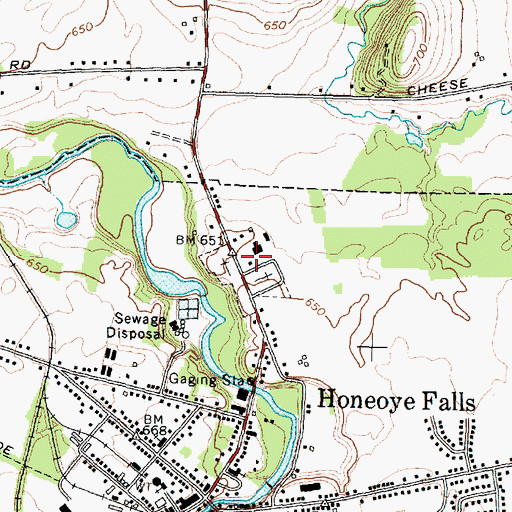 Topographic Map of Mendon Community Center, NY