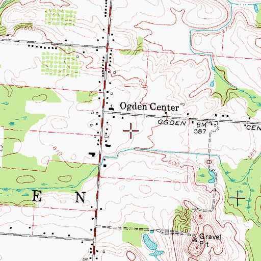 Topographic Map of Ogden Community Center, NY