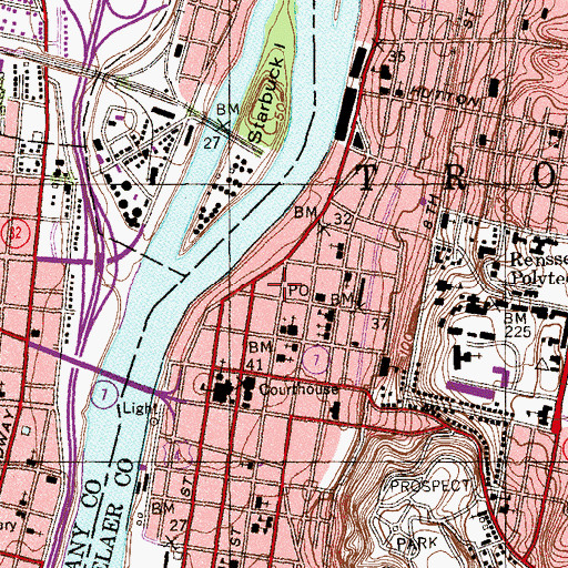 Topographic Map of Troy Area Senior Service Center, NY