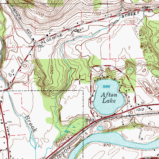 Topographic Map of Afton Golf Club, NY