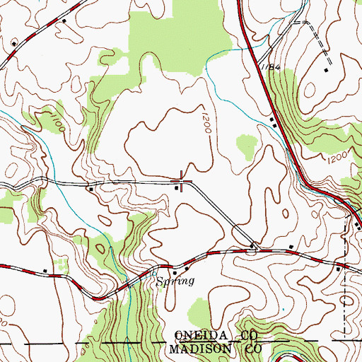 Topographic Map of Barker Brook Golf Club, NY