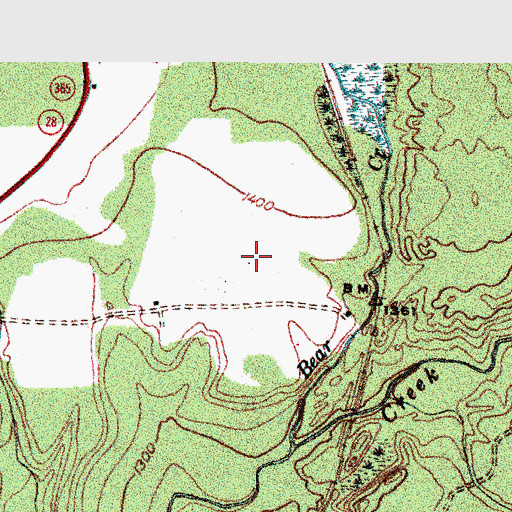 Topographic Map of Bear Creek Lodge Golf Course, NY
