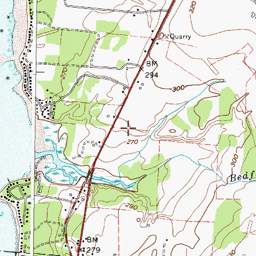 Topographic Map of Bedford Creek Golf Course, NY