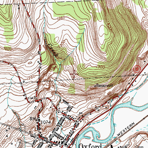 Topographic Map of Blue Stone Golf Course, NY