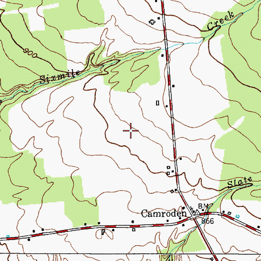 Topographic Map of Camroden Golf Course, NY
