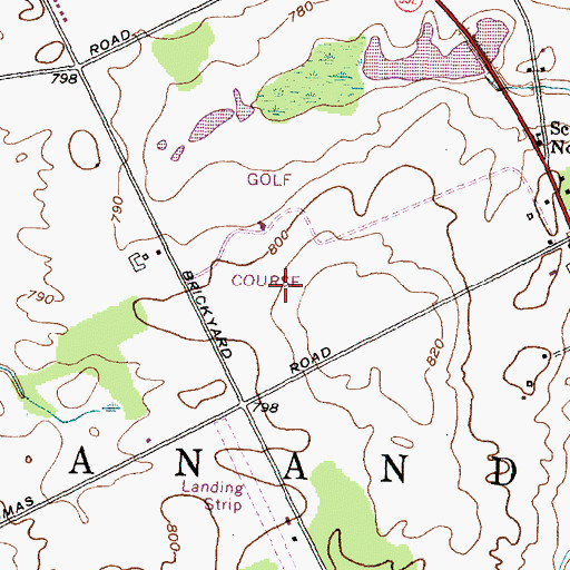 Topographic Map of Center Pointe Golf and Country Club, NY