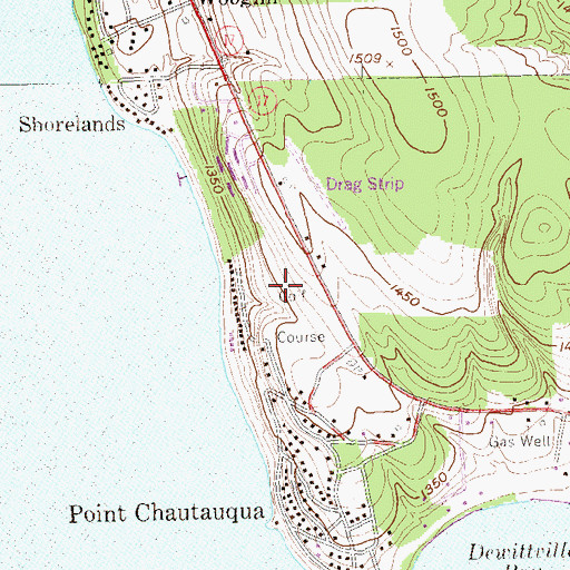 Topographic Map of Chautauqua Point Golf Club, NY