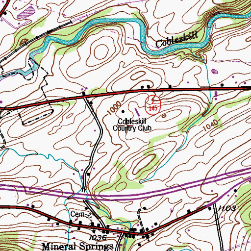 Topographic Map of Cobleskill Golf and Country Club, NY