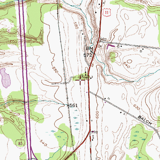 Topographic Map of Cold Springs Golf Course, NY