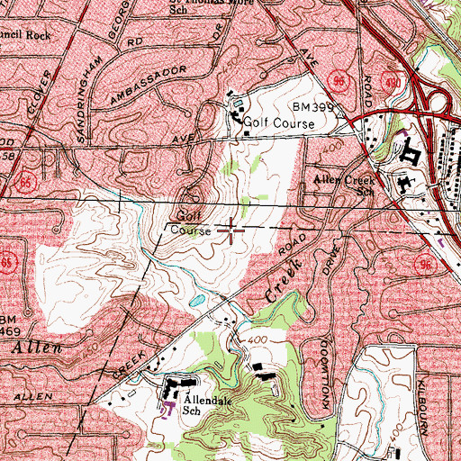 Topographic Map of Country Club of Rochester, NY