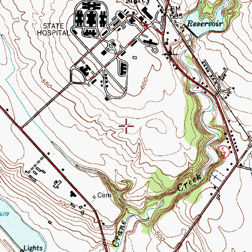 Topographic Map of Crestwood Golf Club, NY