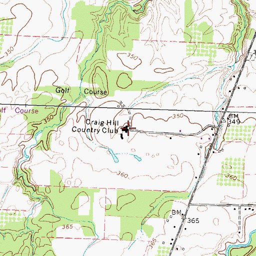 Topographic Map of Deerfield Country Club, NY
