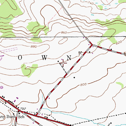 Topographic Map of Fox Run Golf Course, NY