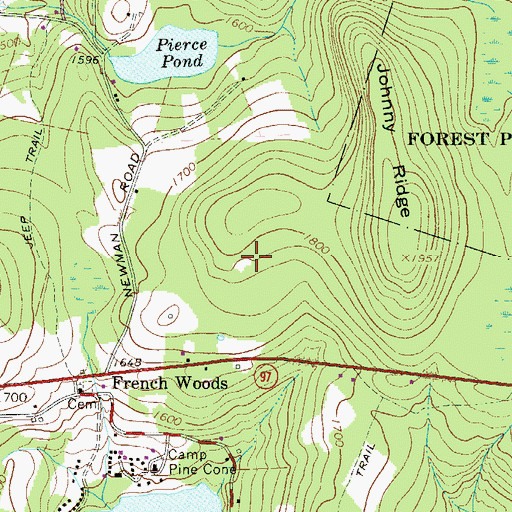Topographic Map of French Woods Golf and Country Club, NY