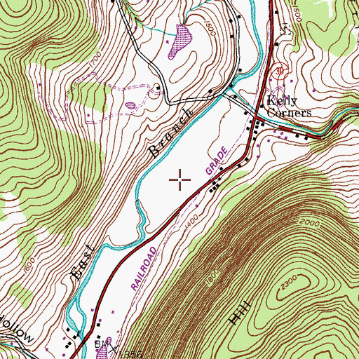 Topographic Map of Hanah Country Resort Golf Course, NY