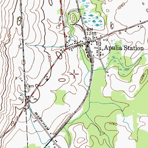 Topographic Map of Hill - N - Dale Country Club, NY
