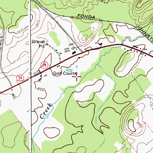 Topographic Map of Holland Meadows Golf Course, NY