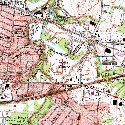Topographic Map of Island Valley Golf Course, NY