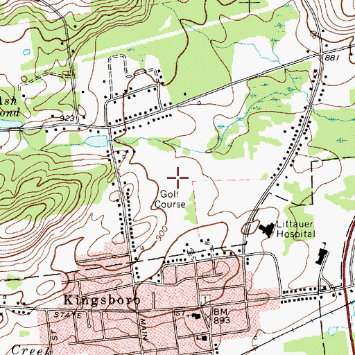 Topographic Map of Kingsboro Golf Club, NY