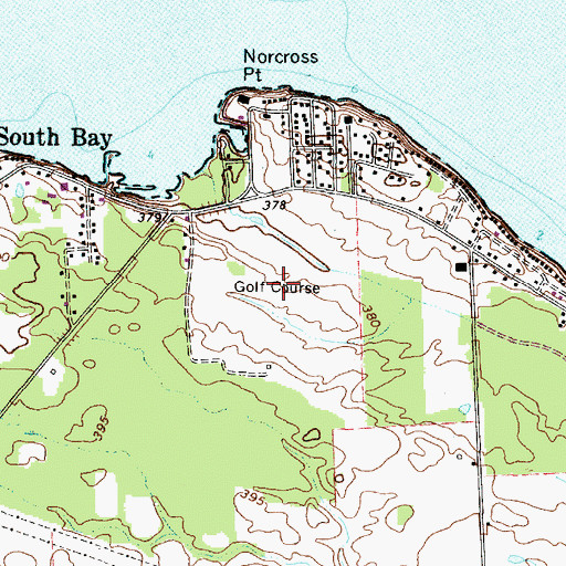 Topographic Map of Lake Shore Yacht and Country Club, NY