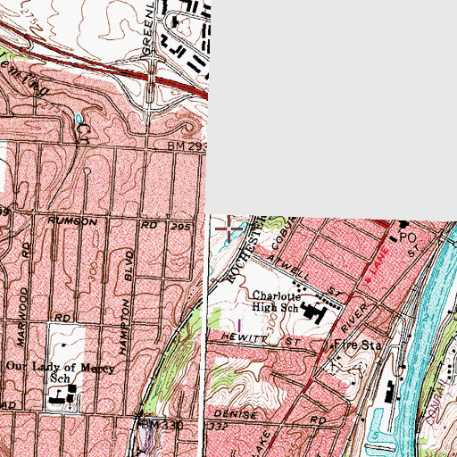 Topographic Map of Latta Lea Par 3 Golf Course, NY