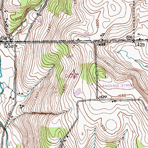 Topographic Map of Maple Hill Golf Club, NY