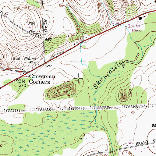 Topographic Map of Millstone Golf Course, NY