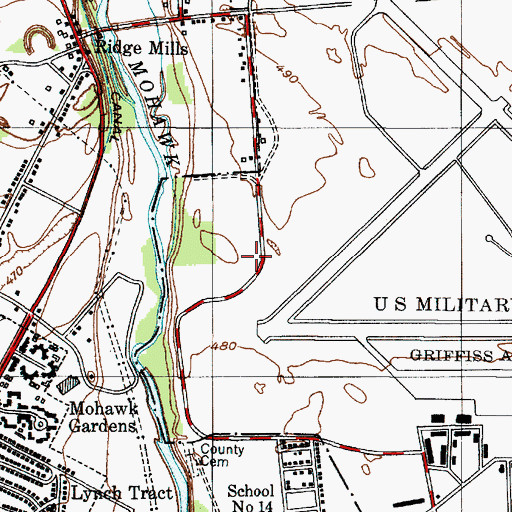 Topographic Map of Mohawk Glen Golf Course, NY