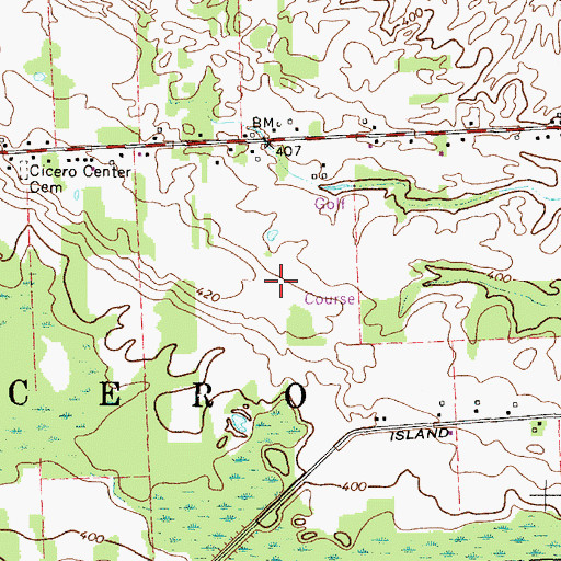 Topographic Map of Northern Pines Golf Club, NY