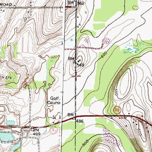 Topographic Map of Perinton Golf Club, NY