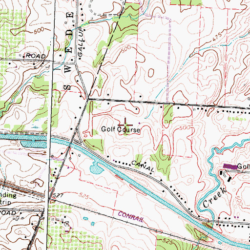 Topographic Map of Pinewood Country Club, NY