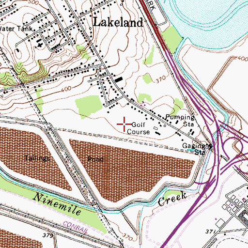 Topographic Map of Popes Grove Golf Course, NY