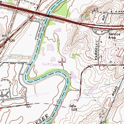 Topographic Map of Riverton Oaks Golf Course, NY