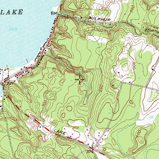 Topographic Map of Saratoga Lake Golf Club, NY