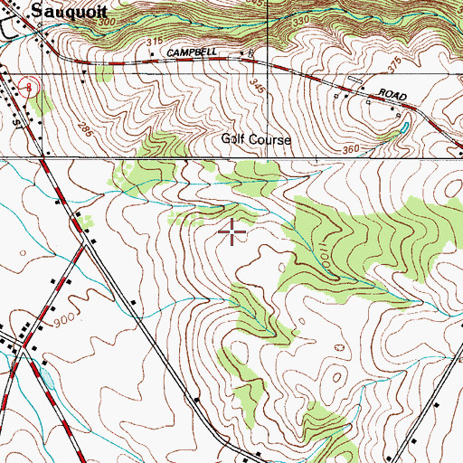 Topographic Map of Sauquoit Knolls Golf Club, NY