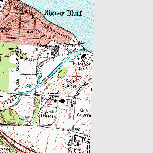 Topographic Map of Shore Acres Golf Course, NY