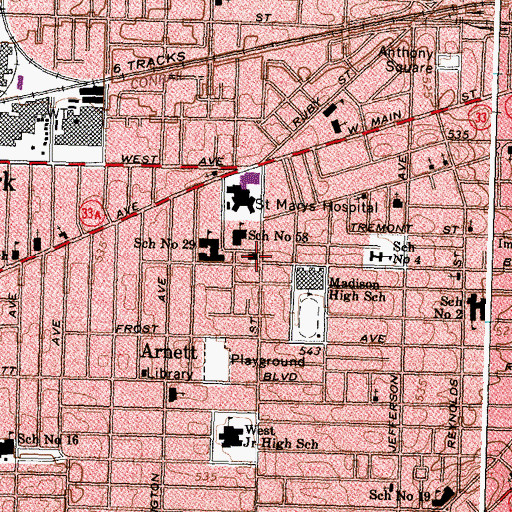 Topographic Map of Aenon Baptist Church, NY