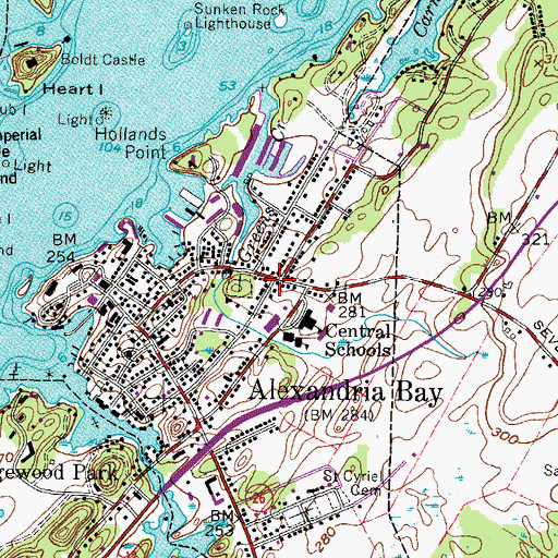 Topographic Map of Alexandria Bay Baptist Church, NY