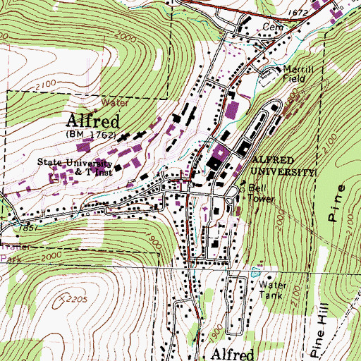 Topographic Map of Alfred Seventh Day Baptist Church, NY