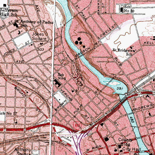 Topographic Map of All Souls United Church of Religious Science, NY