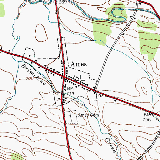 Topographic Map of Ames - Sprout Brook Methodist Church, NY