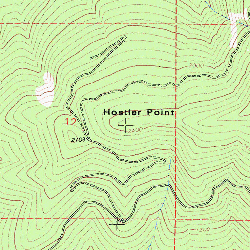 Topographic Map of Hostler Point, CA